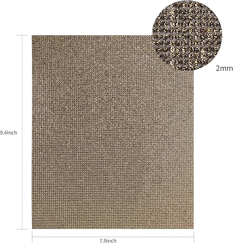 Miniatura 8 de Hojas de diamantes de imitación de cristal autoadhesivas, hoja de gemas con purpurina para manualidades, decoración de automóvil, 9.4 x 7.9 pulgadas