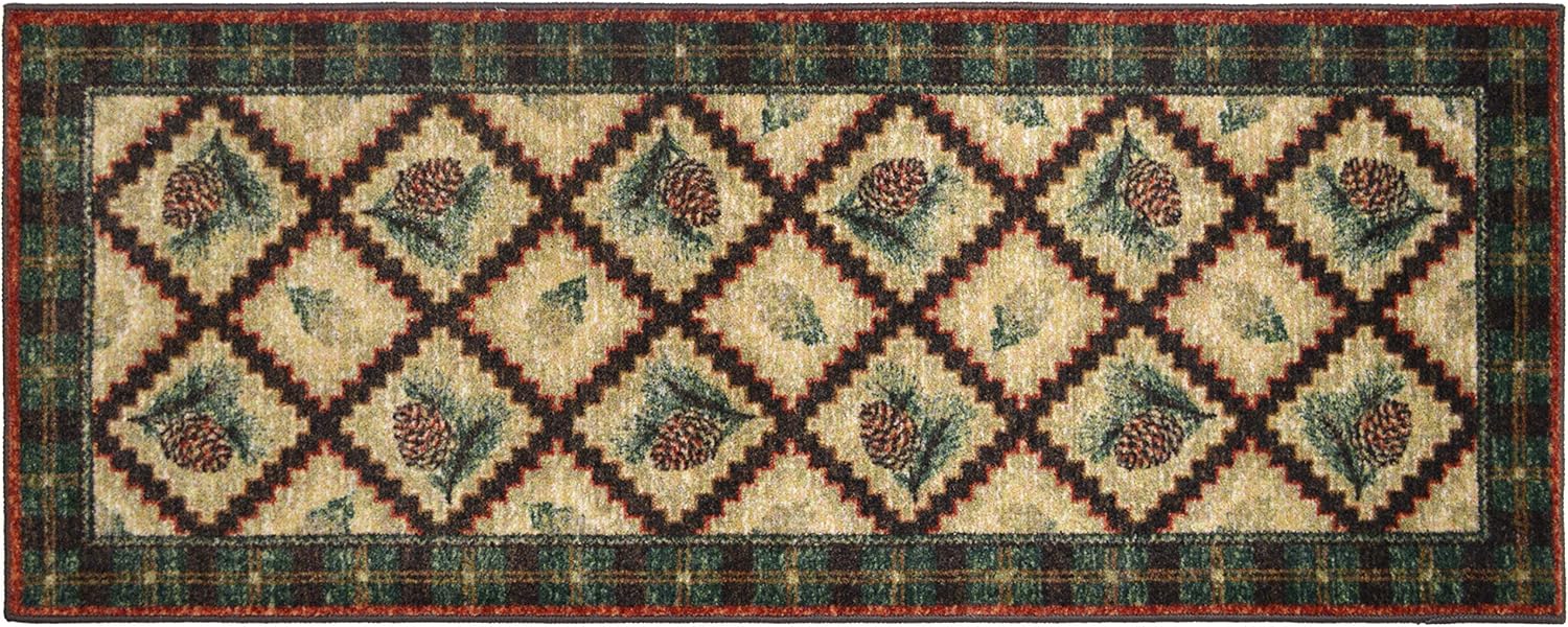 Cozy Cabin CC60410 24X60 Pleasant Pine Accent Rug, 24"x60", Green