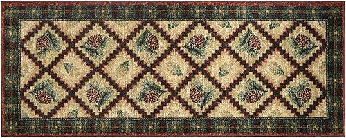 Cozy Cabin CC60410 - Alfombra decorativa de pino agradable, 24 x 60 pulgadas, color verde