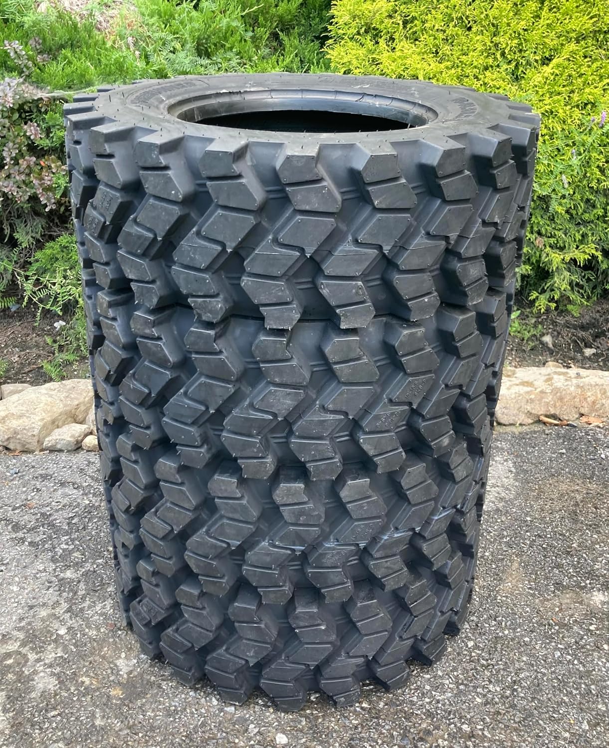 Set of 4-Heavy Duty 10-16.5 Forerunner SKS-9 Skid Steer Tires -12PLY -10X16.5 -Good Snow Traction-Self-cleaning tread (SKS753 STYLE)