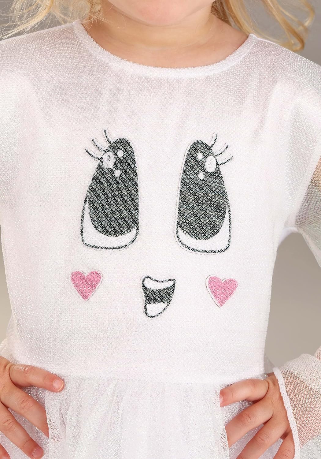 Fun Costumes Boo-tiful Ghost Toddler Costume for Girls - Dress with Ghost Face and Bow Headband