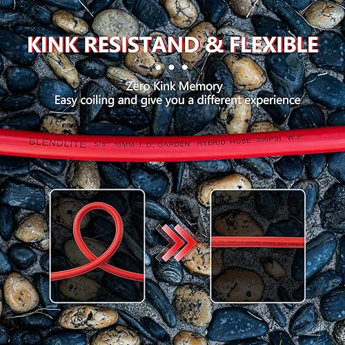 Miniatura 6 de Manguera de goma calientefría de 58 pulgadas de 50 pies, -40  a 190  resistente, flexible, 300 psi, ráfaga de 1000 psi, accesorios de latón de 34