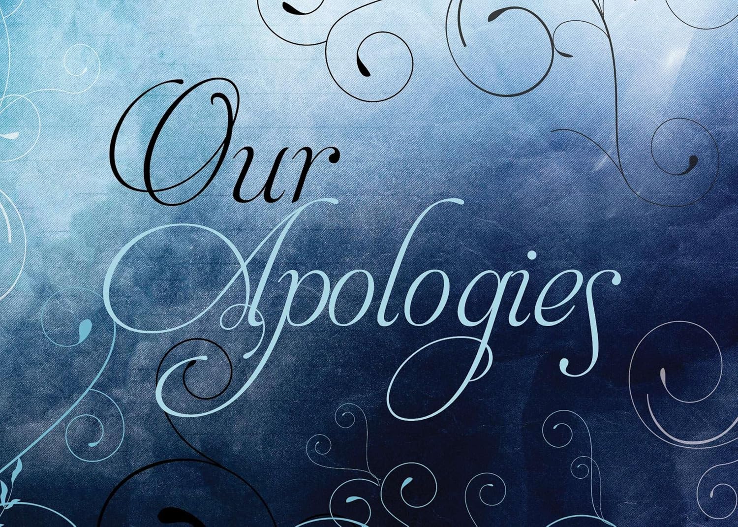 CEO Cards - Business Apology Greeting Cards (Our Sincere Apologies), 5x7 Inches, 25 Cards & 26 White Envelopes (AP1802)