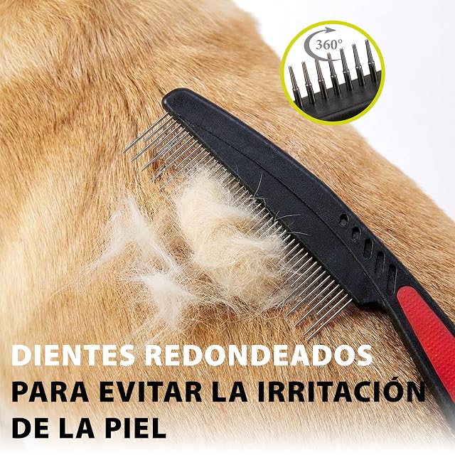Foto 4 de 7 de Ferplast Peine 2 en 1 para perros y gatos, pelo medio y largo