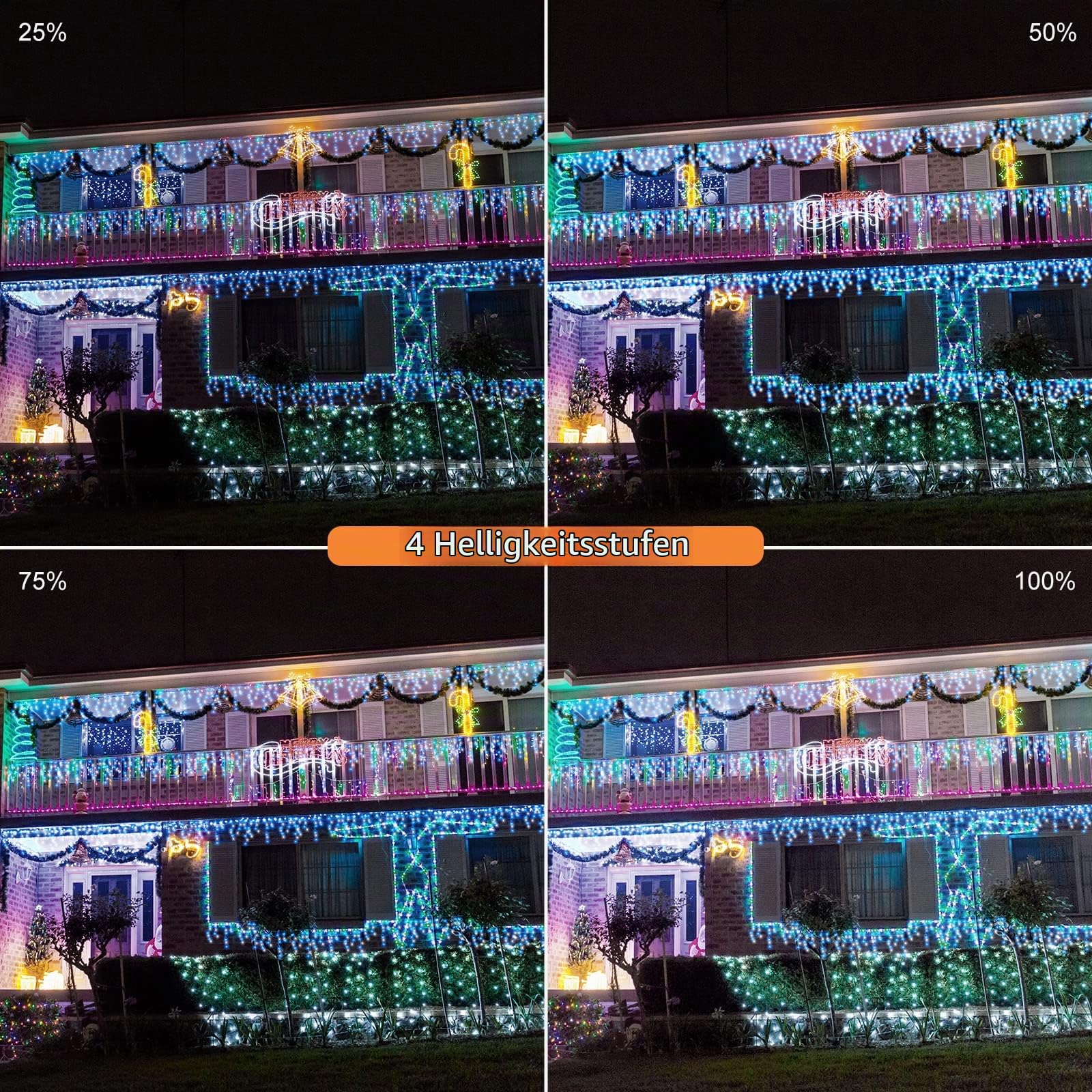 20M 540LEDs Eisregen Lichterkette Außen Weihnachten Lichtervorhang mit Stecker,Eiszapfen Lichterkette Weihnachtsbeleuchtung Wasserdichte mit 108 Tropfen für Outdoor Urlaub Hochzeit,Blau+Weiß