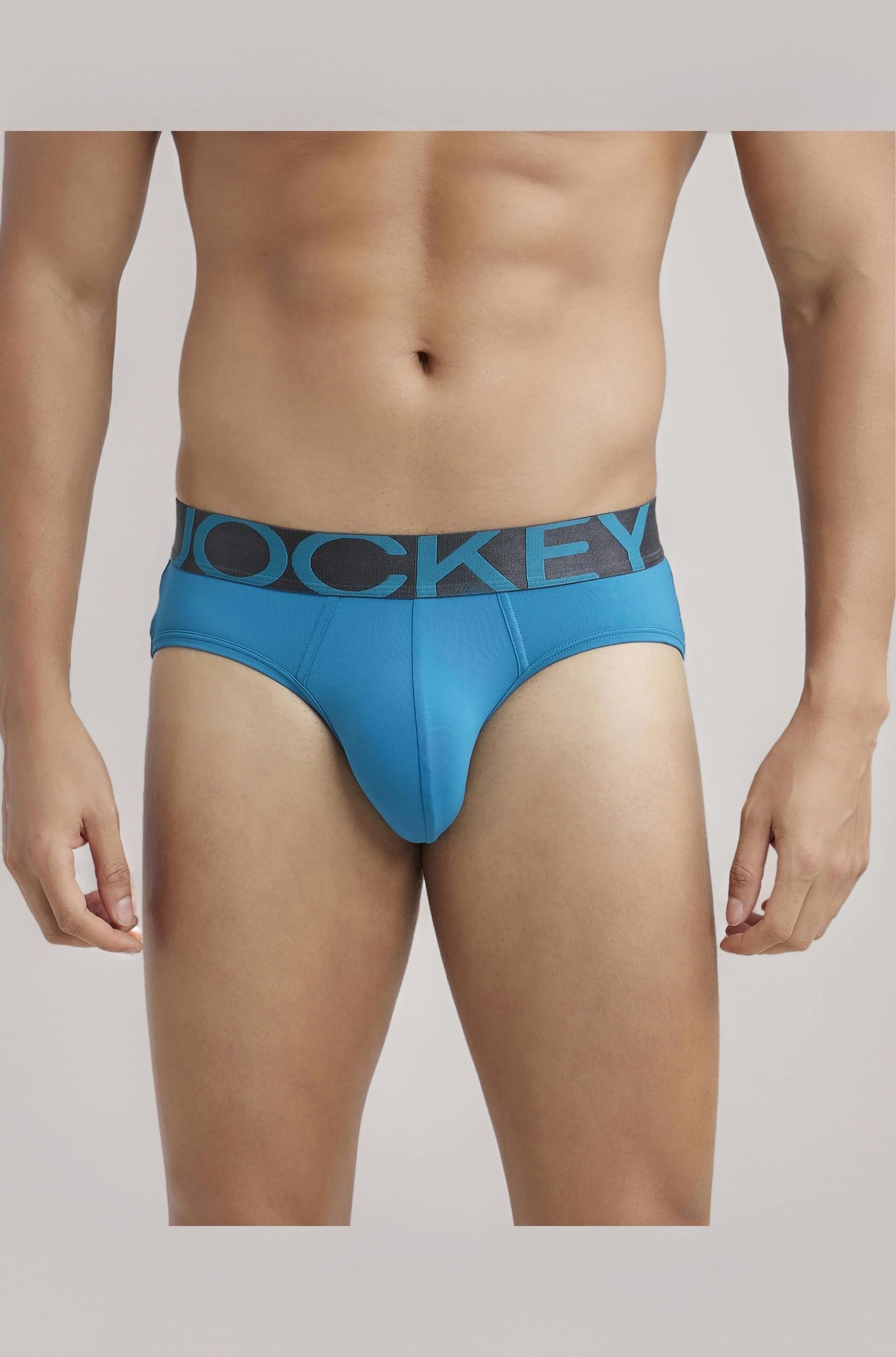 IC27 Men's Tactel Microfiber Elastane Stretch Solid Brief with Moisture Move Treatment