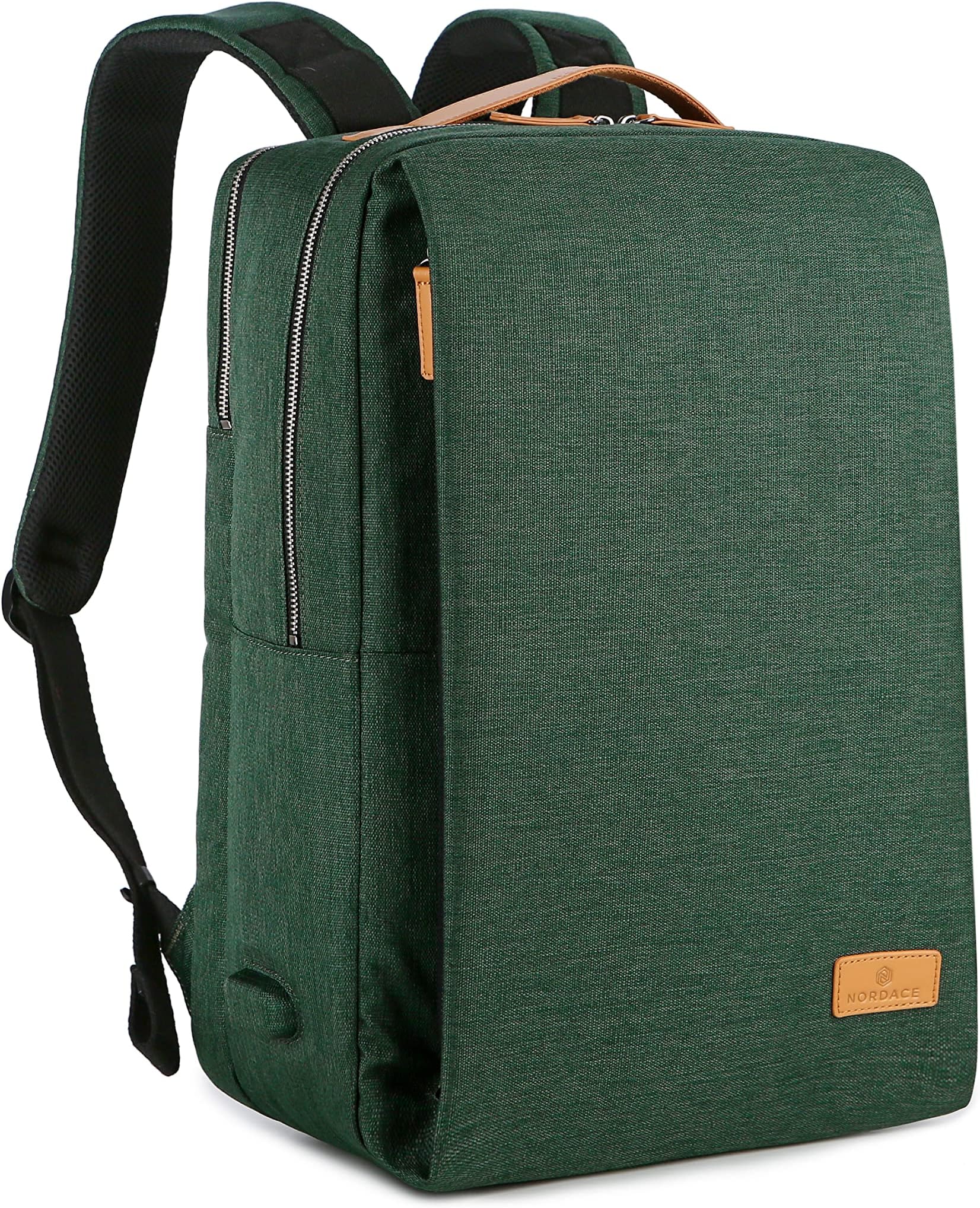 Nordace Siena Smart Backpack with USB Charging - 15.6 Inch Laptop Backpack, 19L Daily Backpack for Travel, Everyday, or Work (Dark Green)