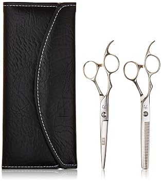 ShearsDirect Two Left Handed Cutting and Thinning Shears with 30 Teeth, 6.0 Inch, 4.1 Ounce