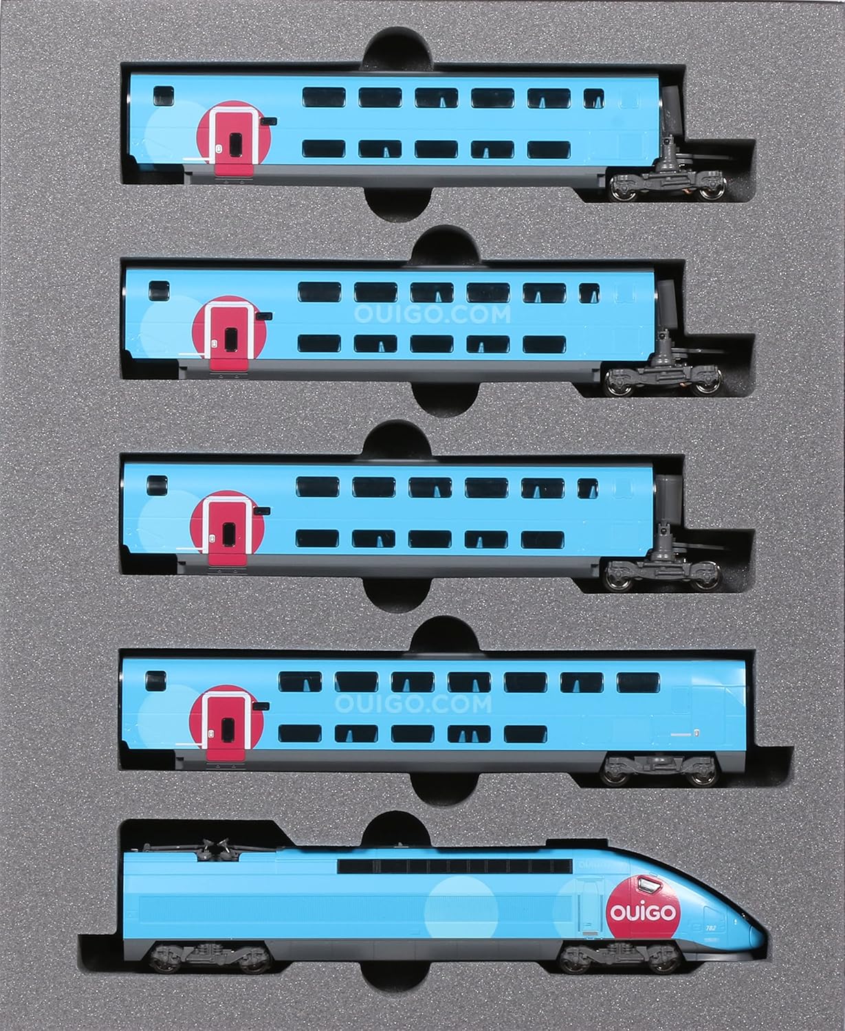 KATO 10-1763 OUIGO Wego 10-Car Set packaging showing the other half of the train cars