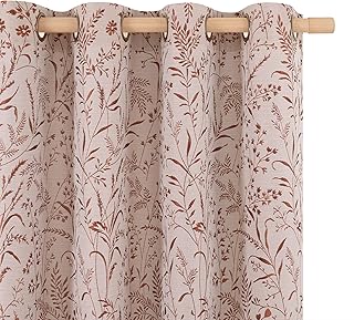 BGment Linen Curtains for Living Room 84 Inches Long - Fall Jacquard Bot...