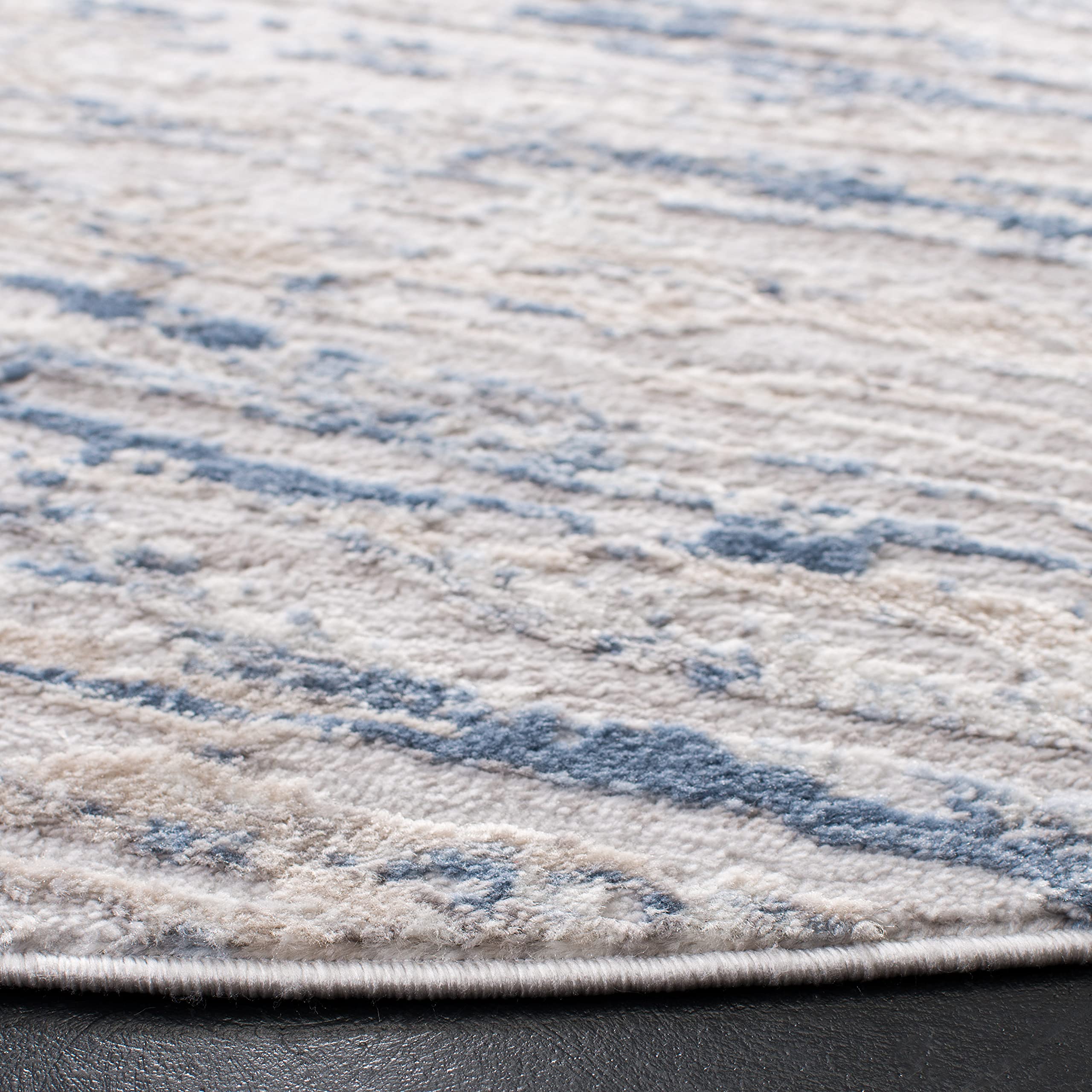 Safavieh Modern Rug for Living Room Dining Room, Bedroom - Amelia Collection, Short Pile, in Ivory and Blue, 91 X 91 cm - Image 4