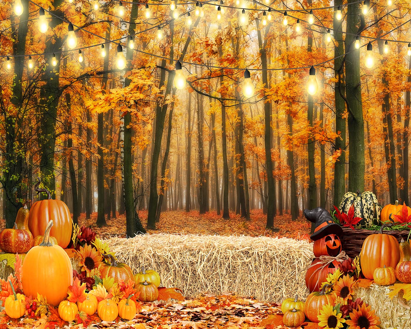 Fotohintergrund Vinyl – Rustikales Holz & Herbst-Deko, 2,1x1,5 M