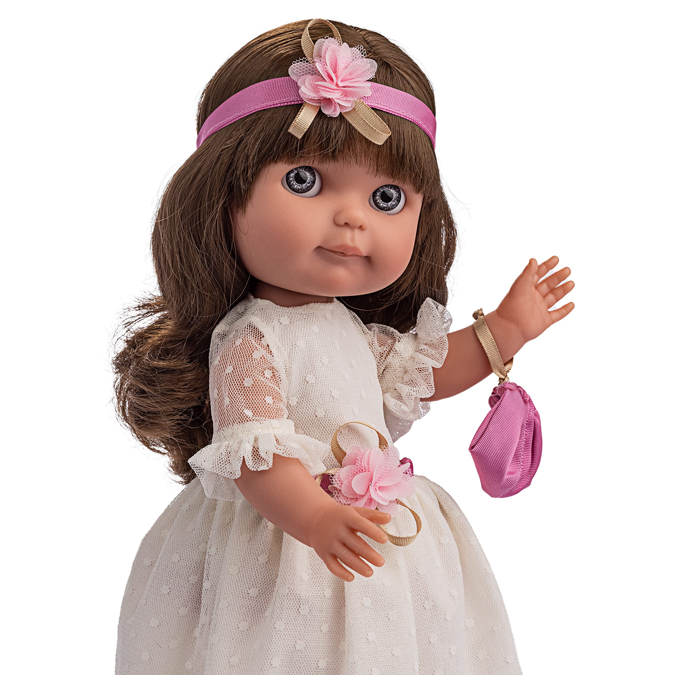 jc toys Chloe-Puppe aus der Royal Kollektion, 38 cm, aus weichem Vinyl, inklusive 2-teiligem Anzug und Zubehör, Mädchen, entworfen in Spanien von Berenguer, ab 3 Jahren