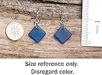 Vista 3 de Delicate Diamond Sea Glass Earrings, Beach Glass Earrings for Women by EcoSeaCo, using sustainable, recycled and repurposed material. Handmade