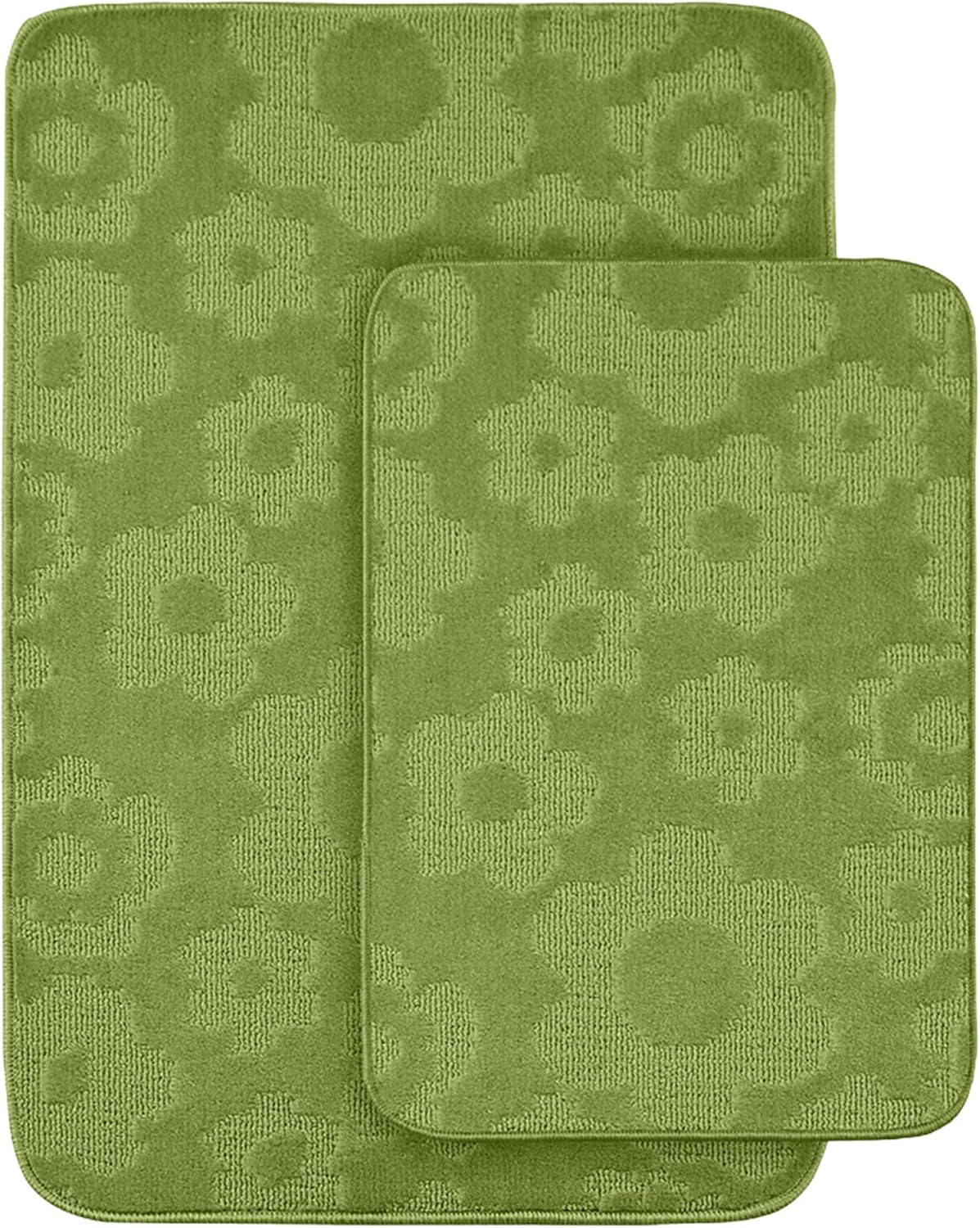 Garland Rug Flower 2-Piece Bath Rug Set, Lime