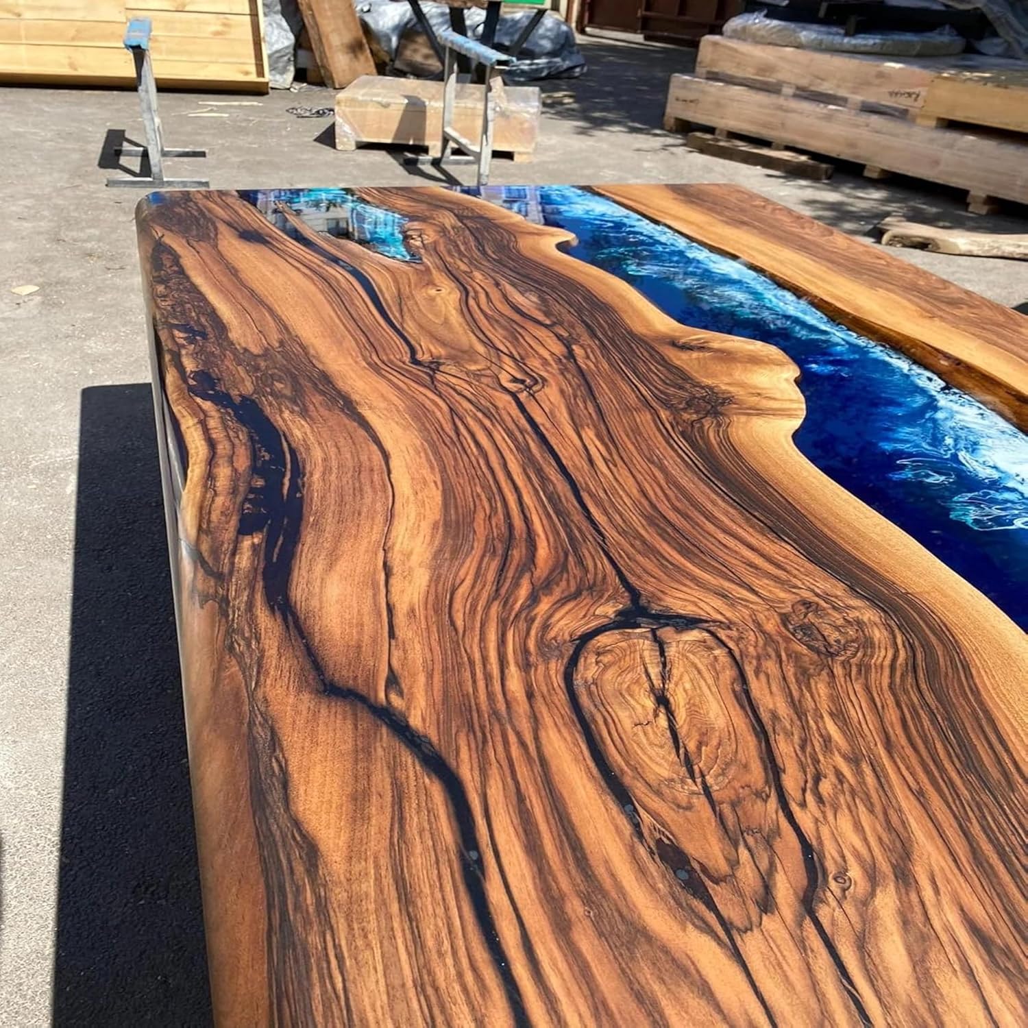 RESINHOMEFURNITURE Exquisite Blue Ocean Wave Epoxy Resin Dining Table Living Room Table Center Table Coffee Table Hallway Table Conference Table Office Table Side/End Table Home Décor image 2