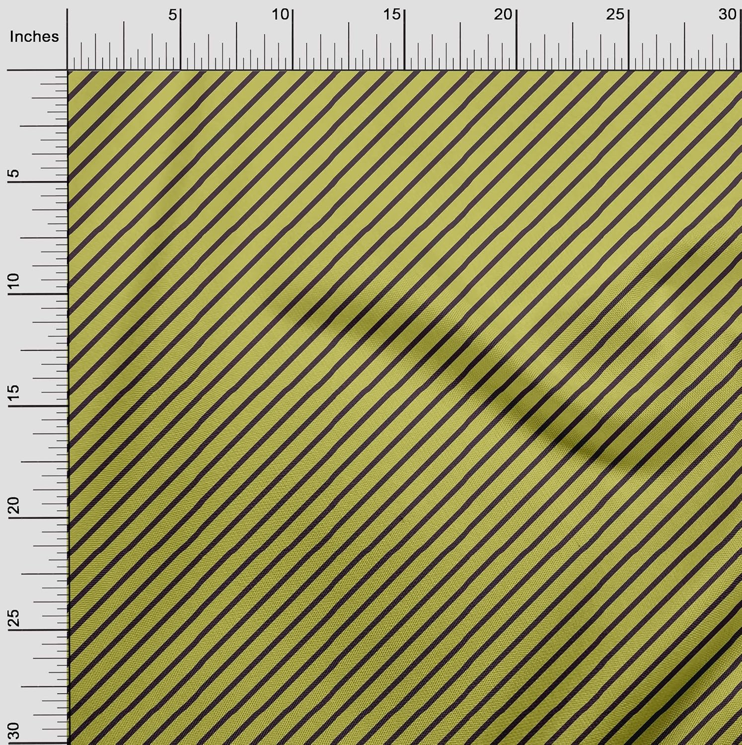 oneOone Polyester Spandex Olive Green Fabric Stripes Quilting Supplies Print Sewing Fabric by The Yard 56 Inch Wide
