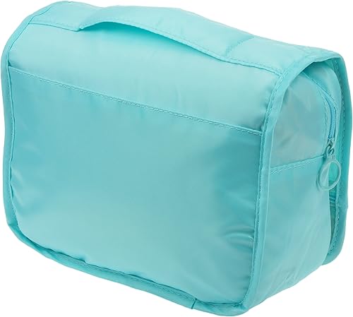 Vista 25 de Bolsa para productos cosméticos. Bolsa para colgar productos de tocador. Organizador de viaje, para hombre y mujer., Azul Flores), Azul