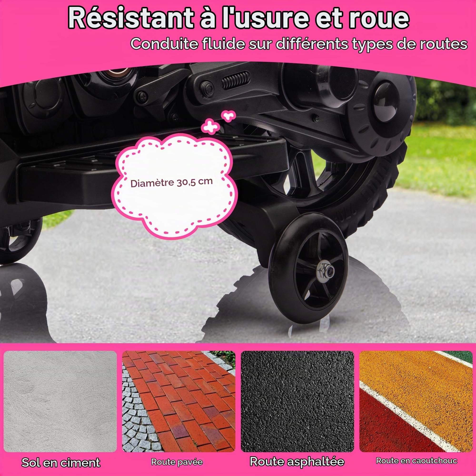 Moto Électrique Enfant 6V avec Roues Stabilisation, Moto Enfant Électrique avec 3 Vitesses Réglables, Véhicule Électrique Enfant Jusqu'à 6 Km/h, Batterie Rechargeable
