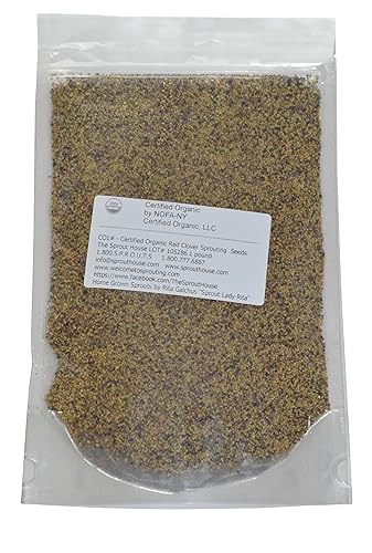 The Sprout House Red Clover Semillas de germinación orgánicas 1 LB