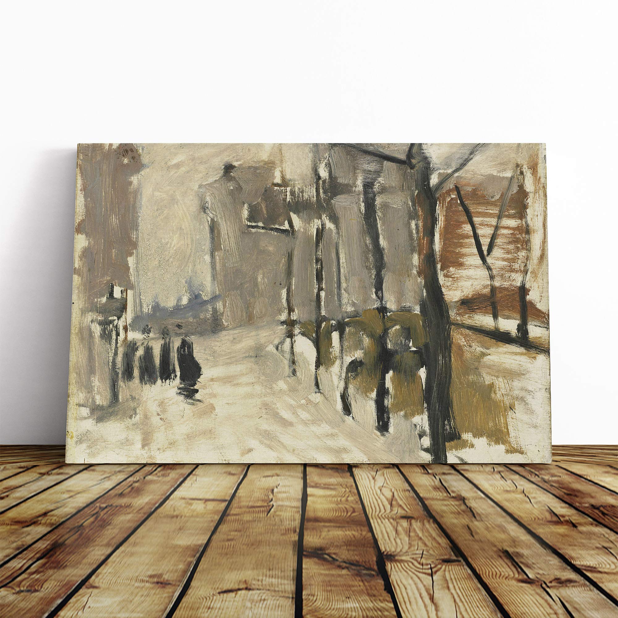 George Hendrik Breitner Fog Canvas Print | Gallery Wrapped 30mm Frame Wall Art | 20x14 inches | Ready to Hang | Modern Picture | Living Room Bedroom Lounge Office