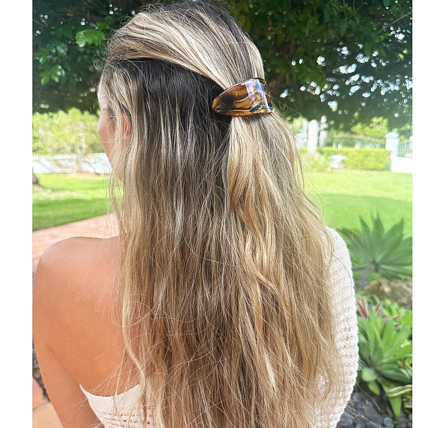 Camila Paris CP3322 French Hair Barrette Oval For Thick Curly Wavy Long Hair, Strong Hold Grip Hair Clips for Women, No Slip Rubberized Metal Clasp, Styling Girls Hair Accessories, Made in France