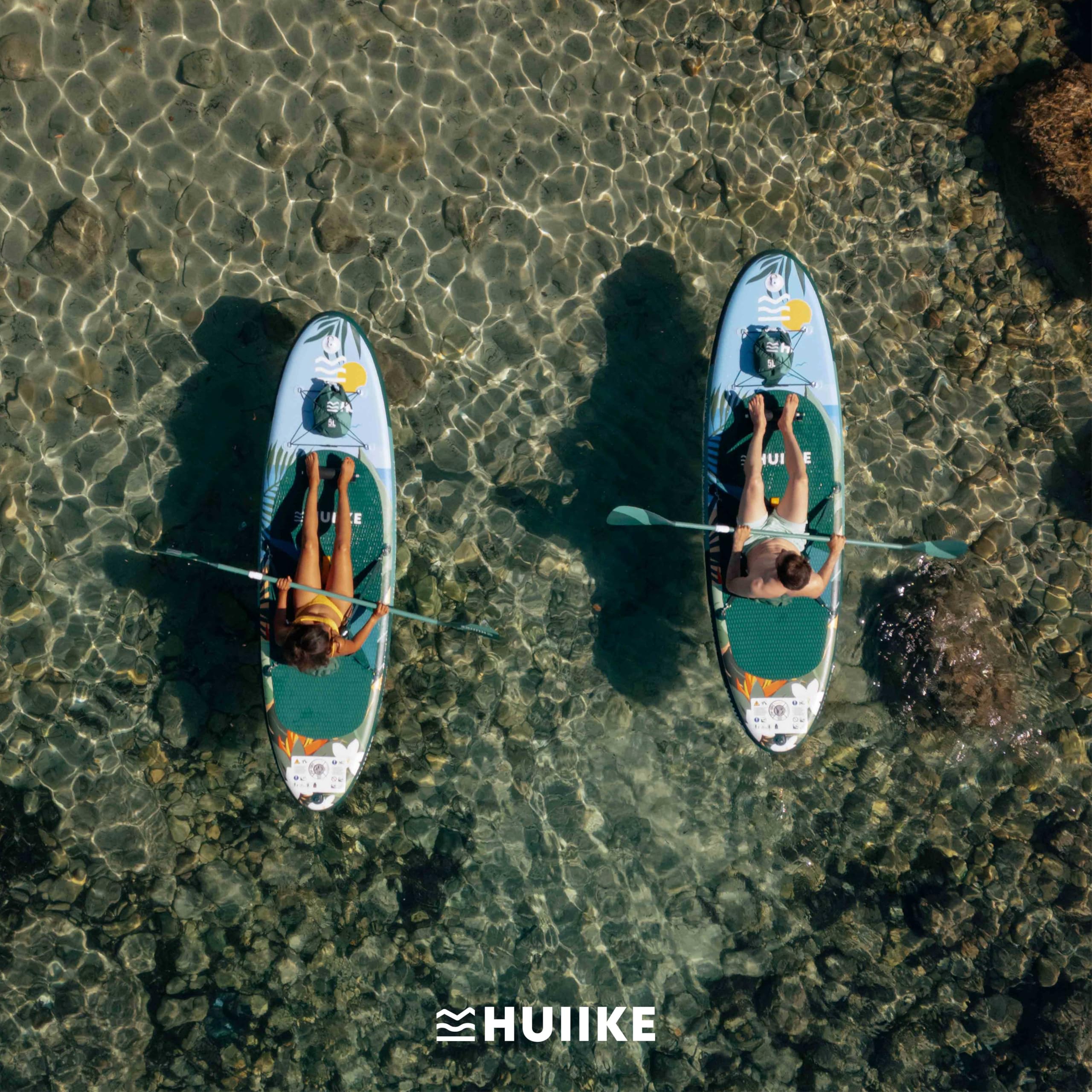 HUIIKE Stand Up Paddling Board mit Zubehör, Paddel, Finnen, Pumpe. Paddle Sup Board Aufblasbar Hohe Stabilität und Widerstandsfähigkeit. 305 x 84 x 15 cm, Belastbar bis 130 kg