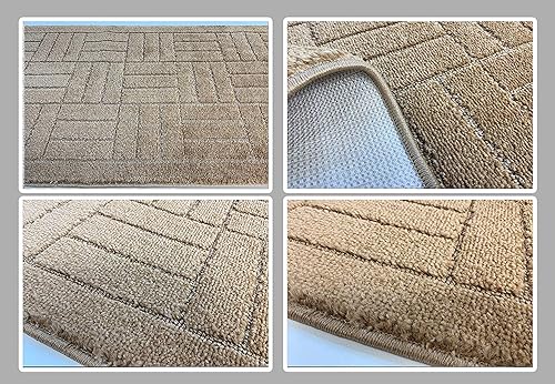 Miniatura 5 de ORFA HOME Alfombra de pasillo de tamaño personalizado, antideslizante, 31 pulgadas de ancho x longitud que elijas de largo, color beige ladrillo, 31