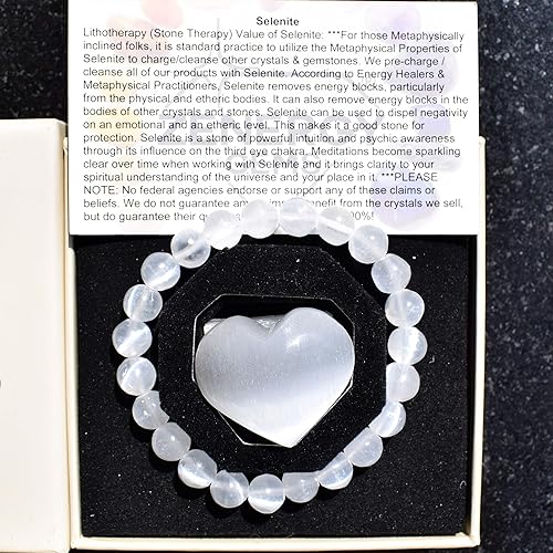 Miniatura 6 de Zenergy Gems Charged Premium Natural Gemstone Crystal 8mm Bead Bracelet + Moroccan Selenite Charging Crystal Included