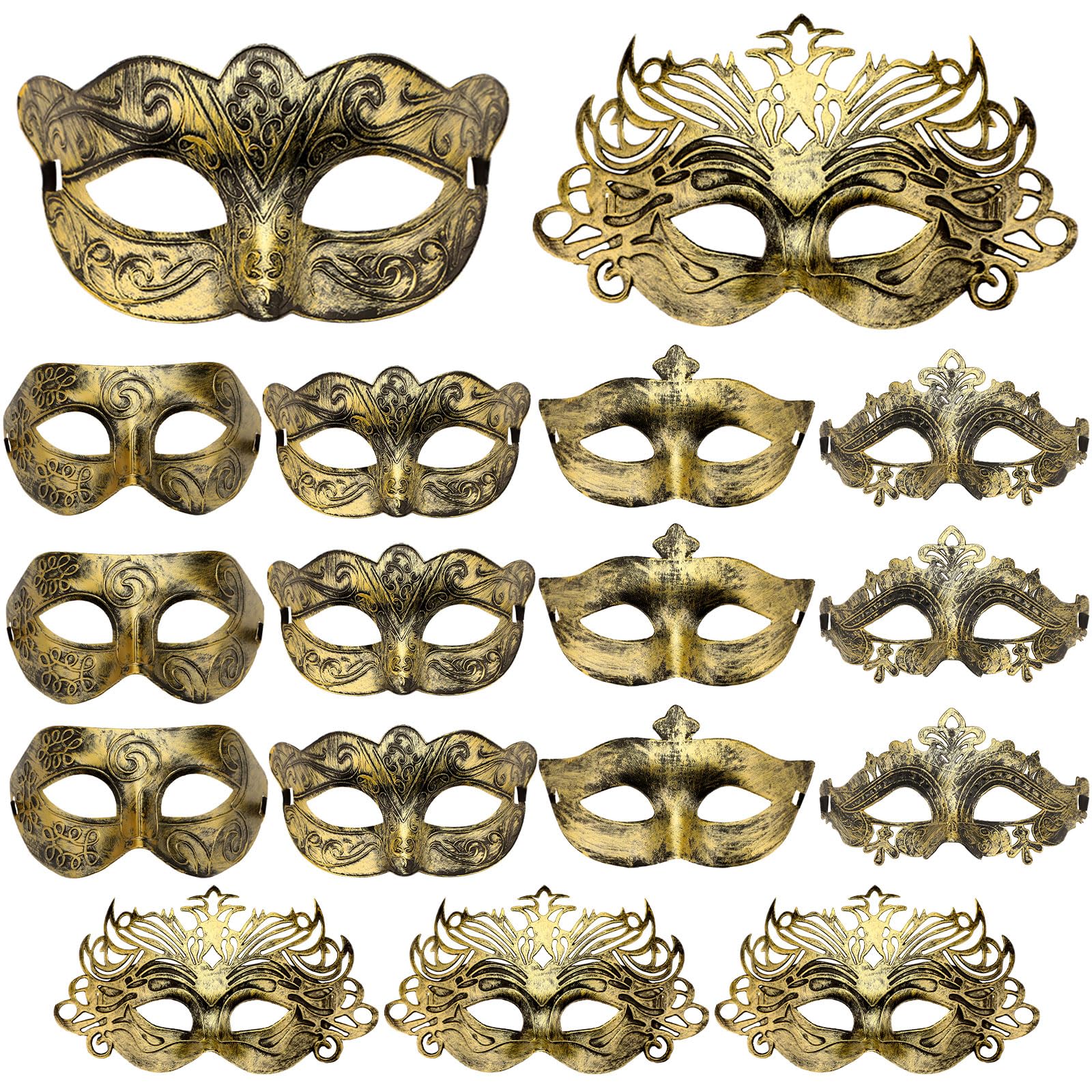 Yunsailing Maschere in maschera veneziane antiche con cinturino per donne e uomini, carnevale, feste di ballo di fine anno