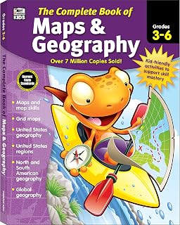 Thinking Kids Complete Maps & Geography Workbook for Grades 3-6: Global US Maps, Regions, Skills, Time Zones, Oceans