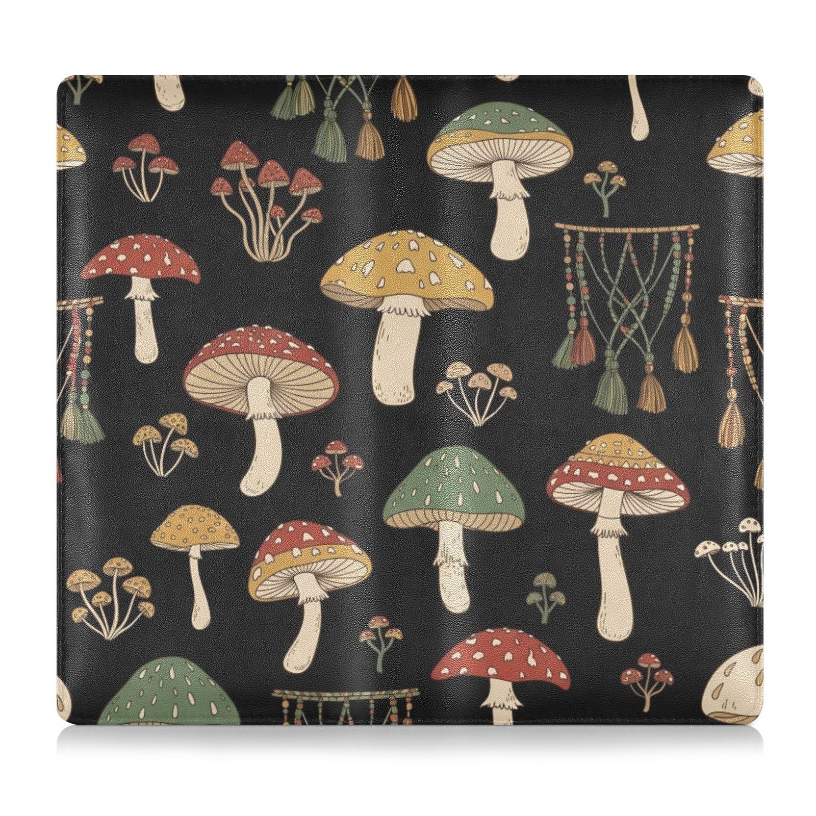 BURSTDDY Mushroom Leather Car Registration and Insurance Holder,Registration and Insurance Card Holder Glove Box Car Organizer Car Document Holder for Cards, Driver License