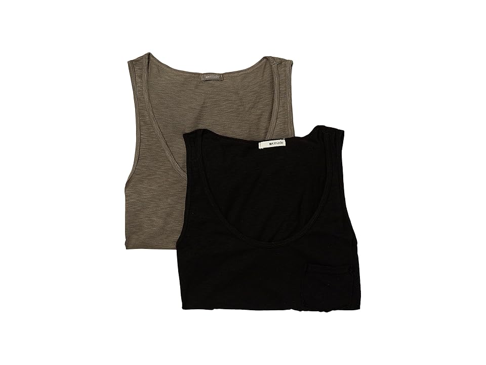 

LAmade Boyfriend Tank Top 2-Pack (Black/Bungee Cord) Women's Sleeveless