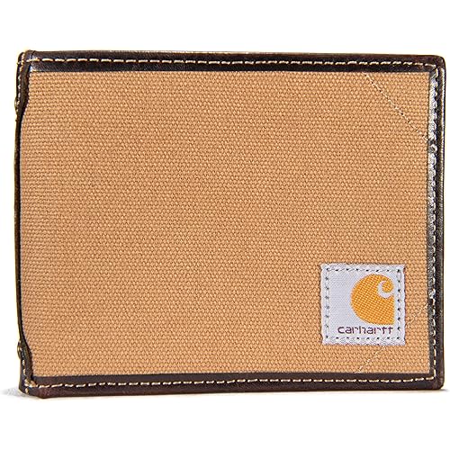 Carhartt Men's Billfold and Passcase Wallets, Durable Bifold Wallets, Available in Leather and Canvas Styles