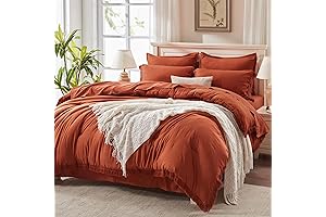 Andency King Size Comforter Set - 7 Piece Bedding, Burnt Orange