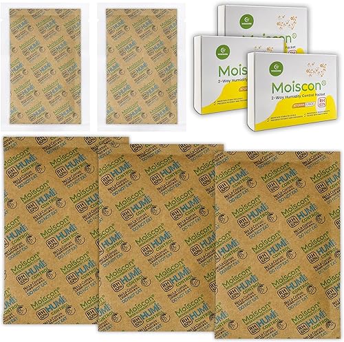 Miniatura 56 de Paquete de 30 paquetes de control de humedad bidireccional de 62% HR 0.28 oz para almacenar paquetes de control de humedad de 1 oz, tamaño 8 62%