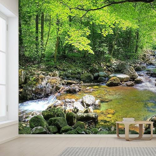 Miniatura 2 de wall26 Mural de pared removible de otoño Forest Stream Smolny in Russian Primorye Reserve - Papel tapiz autoadhesivo grande, 66 x 96 pulgadas