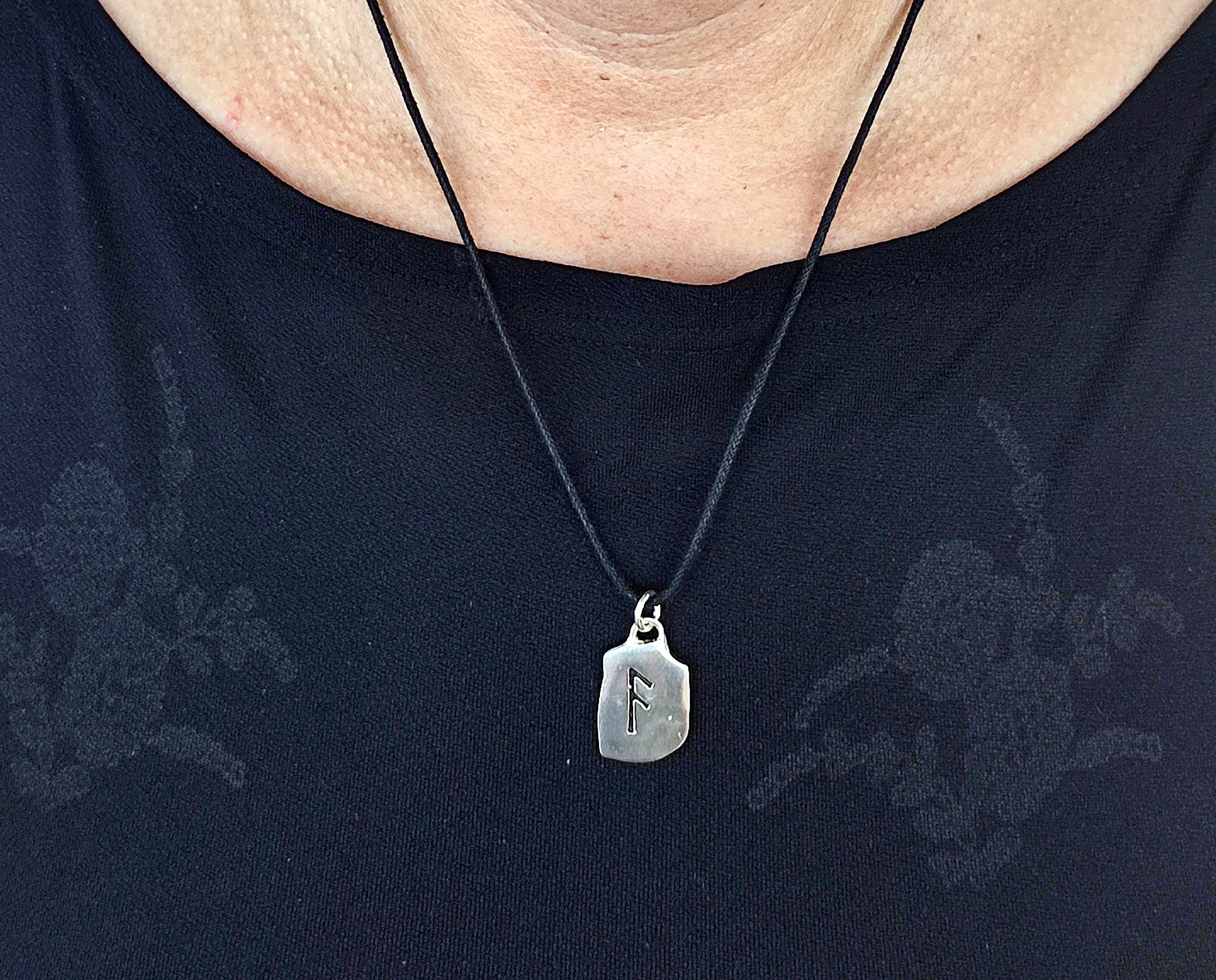Kiss of Leather Runen Anhänger Ansuz aus 925 Sterling Silber Nr. 311
