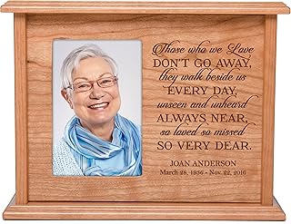 LifeSong Milestones Custom Engraved Cherry Wood Urn Box with 4x6 Photo Holds 200 cu in of Human Ashes Those who we Love Funeral Remembrance Loss of Loved One Memorial Gift