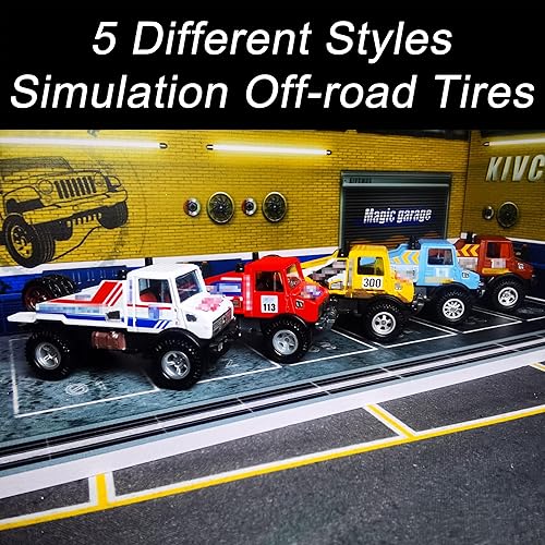 Miniatura 2 de Juego de 5 ruedas y neumáticos todoterreno 164 grandes a escala 1 64, camiones todoterreno modificados con 5 llantas (diámetro del neumático 0.68