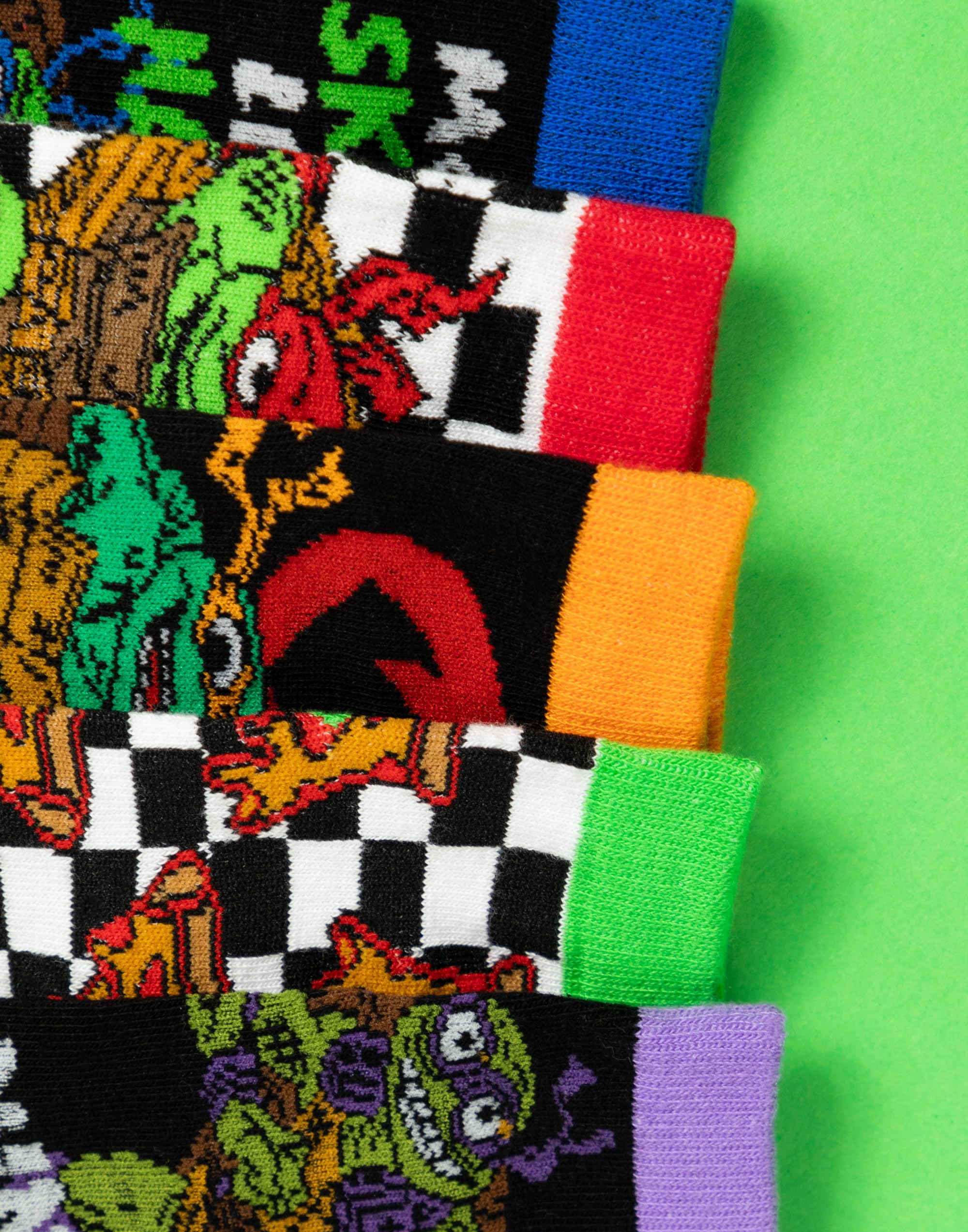 TEENAGE MUTANT NINJA Turtles Paquete de 5 calcetines para niños | Calzado con gráfico TMNT multicolor para niños | Paquete de calcetines cómodos Mutant Mayhem | Regalo de mercancía de serie