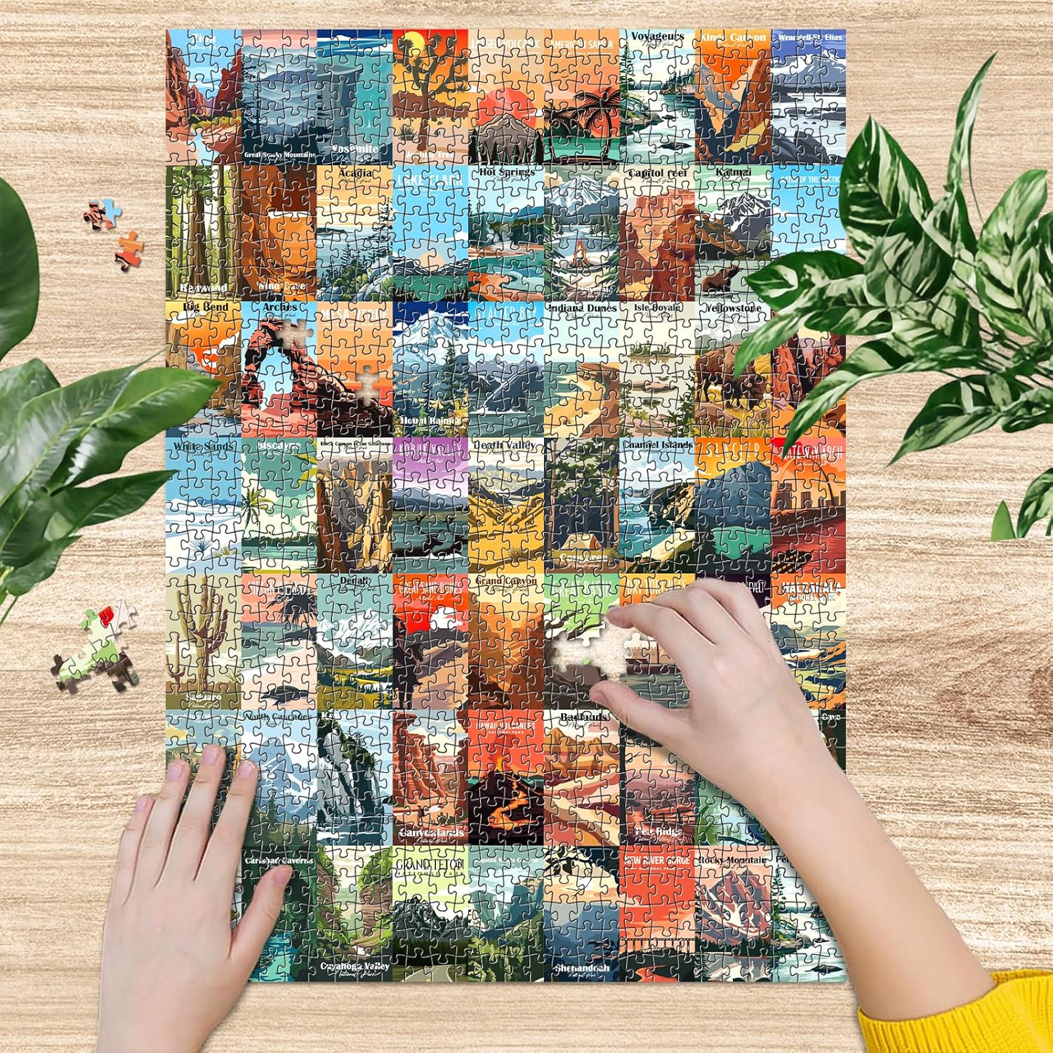 Puzzles for Adults 1000 Pieces,National Parks Puzzle,Including Zion Yellowstone Yosemite, Nature Jigsaw Puzzles Scenery Mountain Scene,Jigsaw Puzzles