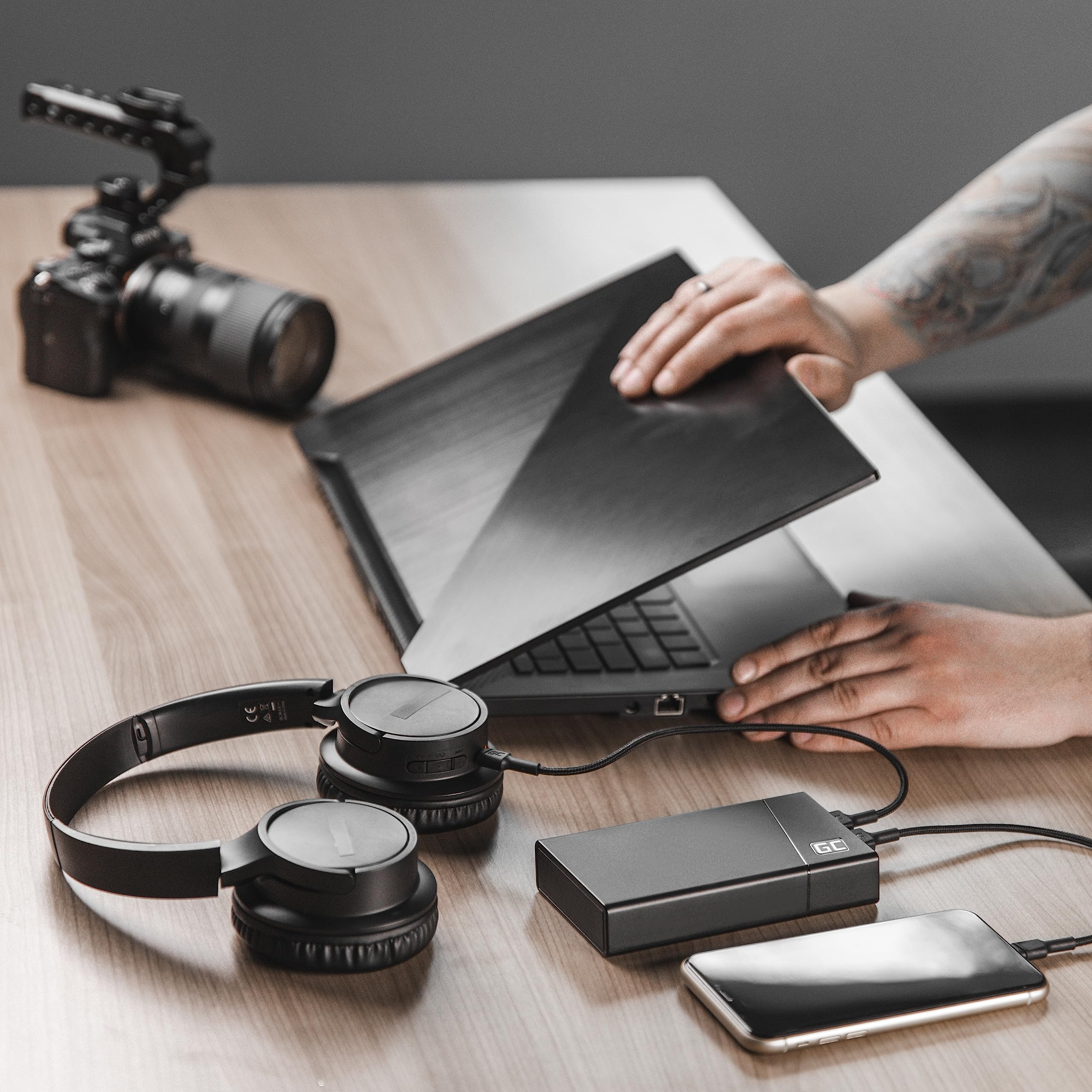 Green Cell Power Bank GC PowerPlay20 20000mAh | 4-Porte Batteria Esterna con 2x USB-C 18W Power Delivery e 2x USB Quick Charge 3.0 Powerbank per iPhone, iPad, Samsung, Switch, Smartphone, Tablet ecc.