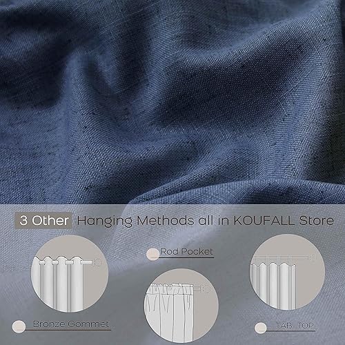 Miniatura 125 de KOUFALL Cortinas transparentes de lino de 90 pulgadas, cortinas para Sala Modernas 2025 De Lino Elegantes, cortinas personalizadas con pestaña