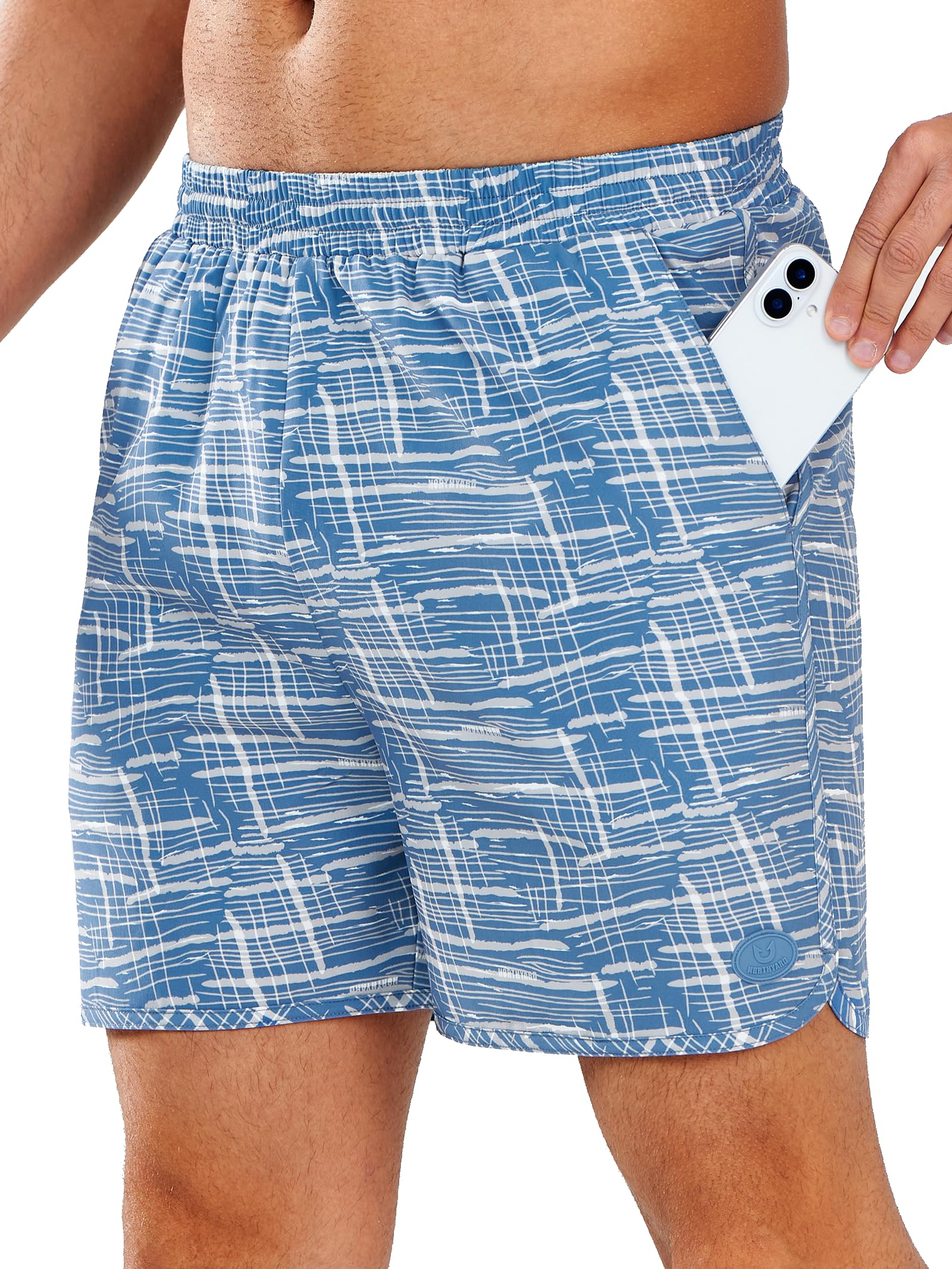 NORTHYARD Mens Swim Trunks 5" Beach Swim Shorts Quick Dry Bathing Suit with Mesh Liner Packable