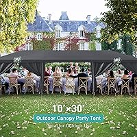 Vista 2 de Tienda de campaña para exteriores de 10 x 30 pies, tiendas grandes para fiestas, graduaciones, bodas y cumpleaños, tienda de campaña para eventos