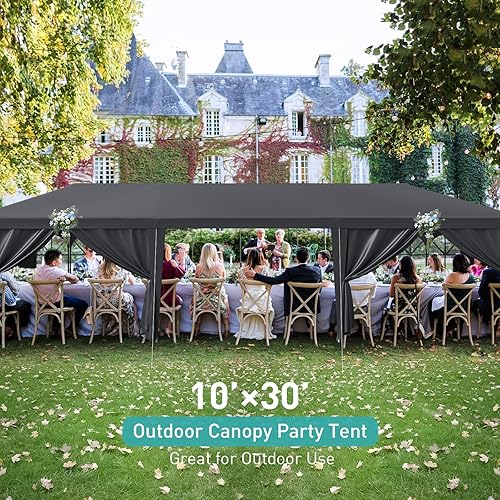 Miniatura 2 de Tienda de campaña para exteriores de 10 x 30 pies, tiendas grandes para fiestas, graduaciones, bodas y cumpleaños, tienda de campaña para eventos