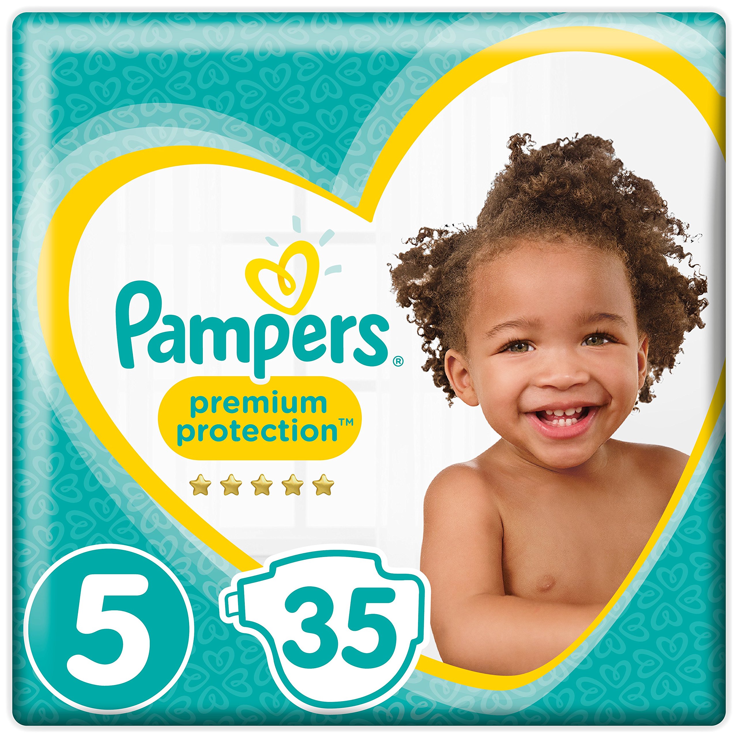 Pampers Premium Protection Nappies Size 5 Junior (11-16 kg) Pack of 35 Nappies