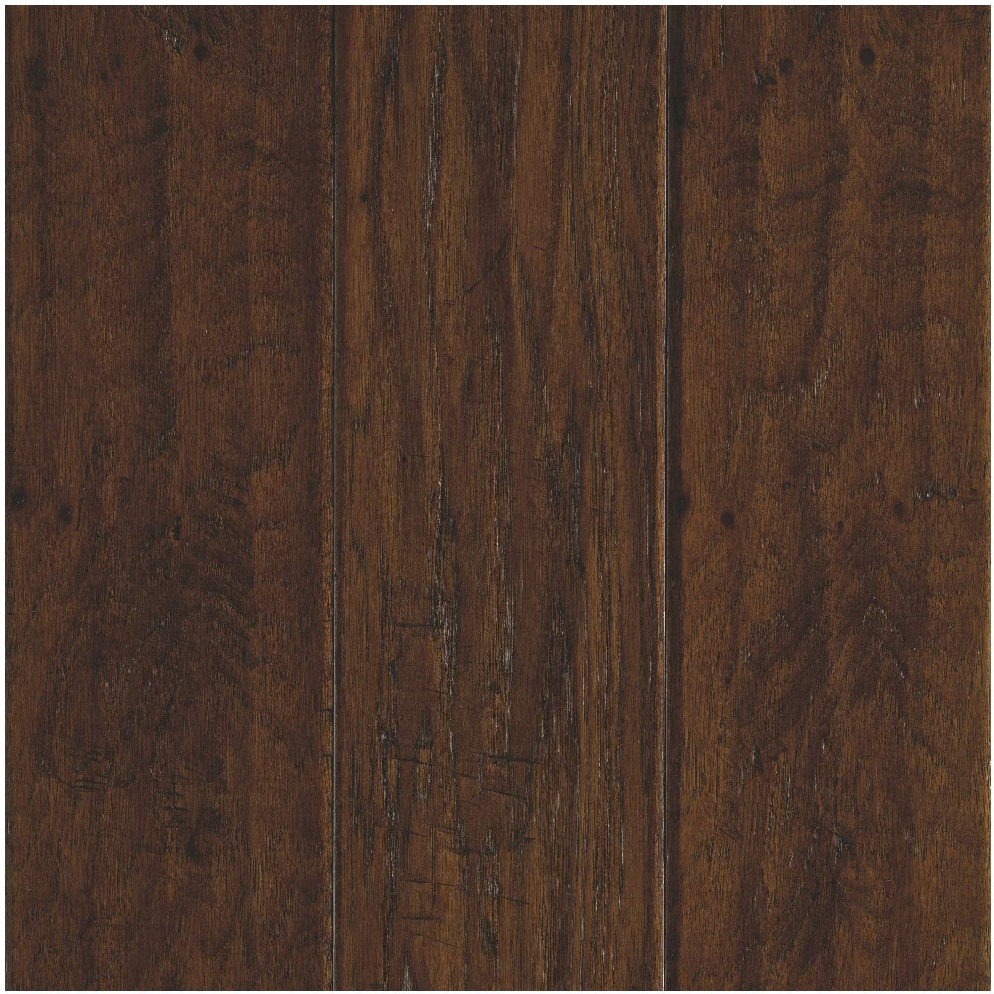 BCK27-HIC 5" Wide Engineered Hardwood Flooring - Handscraped Hickory Appearance- Sold by Carton (23 SF/Carton) - Coffee Hickory