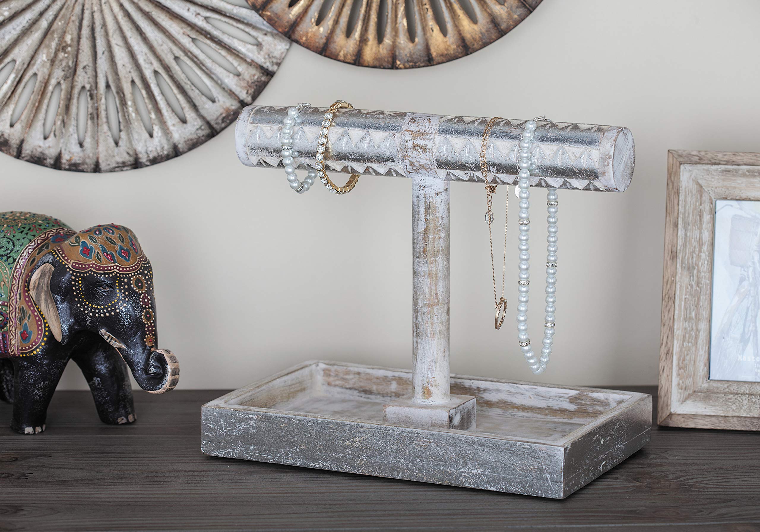 Deco 79 Jewelry Stand, 12" L x 7" W x 10" H, White